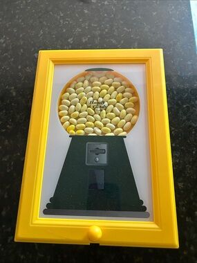 Yellow Gumball Machine Wall Art Print in Bright Yellow Frame